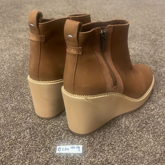 Toms Tan Wedge Heeled Boots 6.5 - Picture 7 of 9